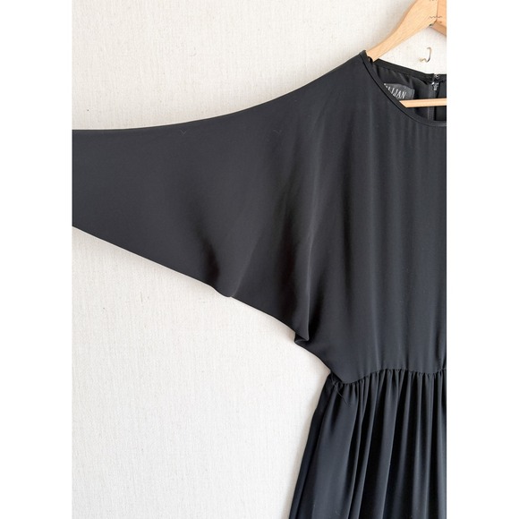 Gillian Vintage Black Wide Leg Jumpsuit Dolman Sleeve Elastic Waist Size 4 - Picture 3 of 5